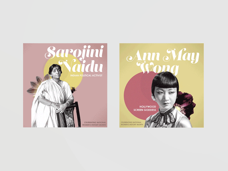 Asian Female Trailblazers aftereffects branding collage art collages design graphic design vector