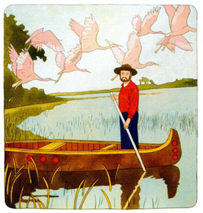 On The Verge birds boat florida illustration swamp vintage wnc magazine