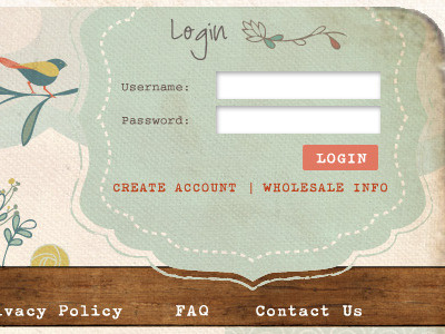 login design ecommerce shabby chic website