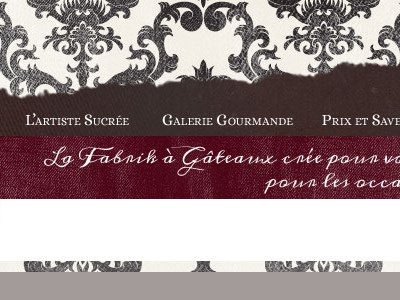 Another textured header damask grey menu website