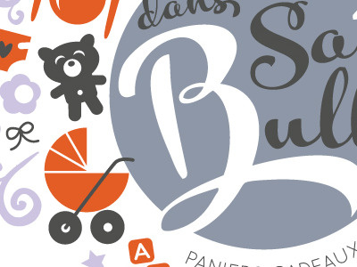 oh baby! baby illustration logo whimsical