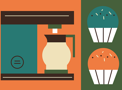 Adobe CC tutorial art coffee cool design illustration muffins pastry plants shop