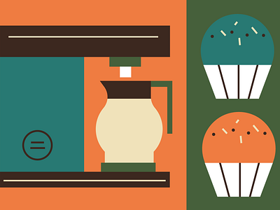 Adobe CC tutorial art coffee cool design illustration muffins pastry plants shop