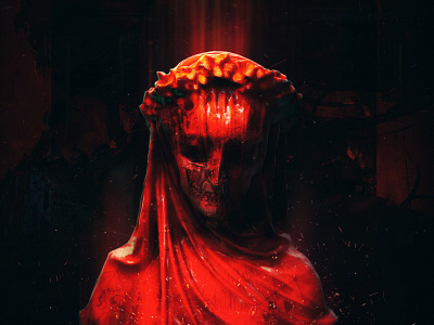 Nihilist blood concept art dark mode illustration marry monster red