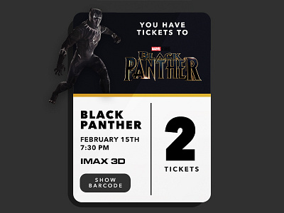 Movie Ticket - UI Mockup blackpanther daily movie ticket uidesign