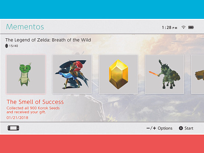 Nintendo Switch Achievement (Mementos) Concept UI