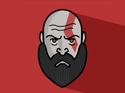 Kratos Flat Illustration characterdesign gaming god of war godofwar kratos playstation sony