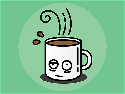 Cup of Coffee - Sticker Mule Coaster coffee design icon illustration mondays vector