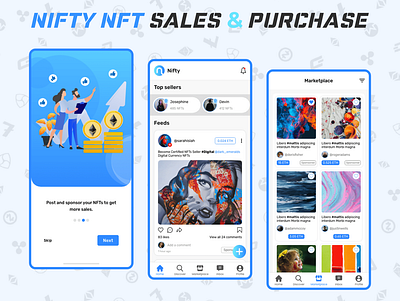 NFT Marketplace App UI Design adobe xd app design design figma graphic design marketplace mobile design nft nfts ui ui ux