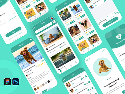 Asheer App UI Design app ui design cat design dog figma marketplace mobile app design pet shop ui ui ux design website design