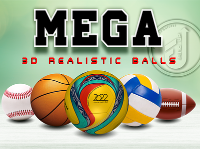 Realistic 3D sports balls balls baseball basketball football rugby ball soccer ball sports ball volleyball
