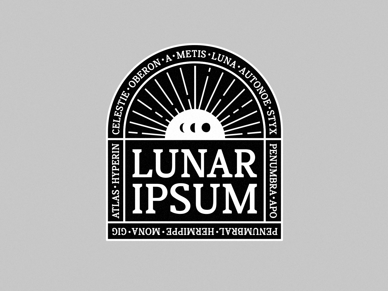 Lunar Ipsum animation badge custom type gif illustration lorem ipsum lunar moon motion secret society serif typeface typography
