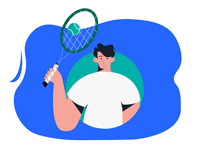 man tennis animation design flat holiday illustration people tennis vector web