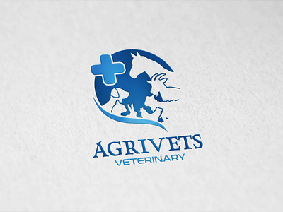 Agrivets Veterinary cat chiken clinic dog got horse logo pharmacy veterinary