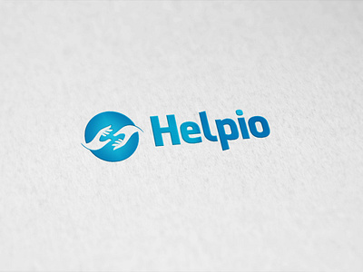 Helpio Logo center hands help care logo