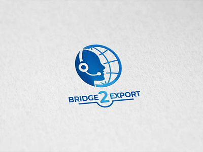 Bridge 2 Export call center company dispatcher globe logo people