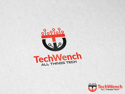 Tech Wench design logo tech technology tw wrench