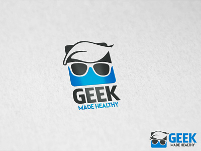 Geek Logo care design geek health leaf logo