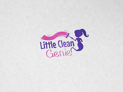 Little Clean Genie clean cleaning company design gennie jin logo