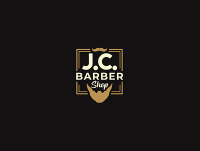 J.C.Barber Shop barber design logo mustache shave shop