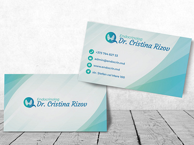 Dr. Cristina Rizov business card design doctor endocrinologist logo medical