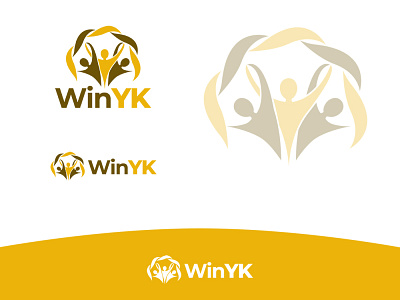 WinYK competitions design fina logo people running win