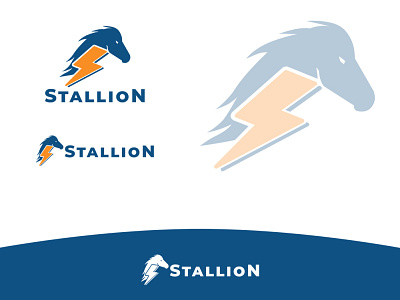 Stallion design horse lighting logo race stallion