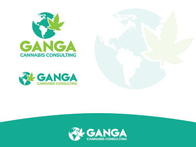 Ganga cannabis consulting design ganga leaf logo world