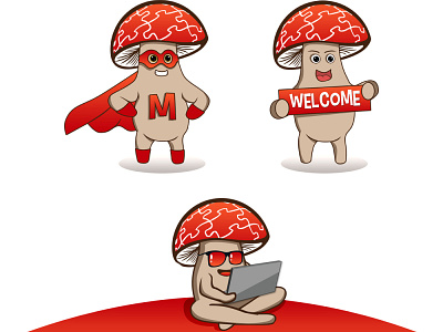 Mushrooms character graphic design icons mokup mushrooms