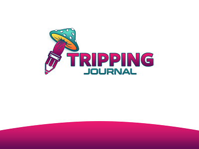 Tripping Journal graphic design logo magic mushroom pencil