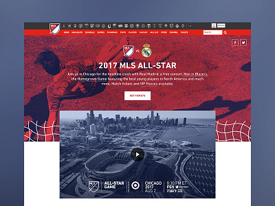 MLS All-Star landing page design mls soccer web design