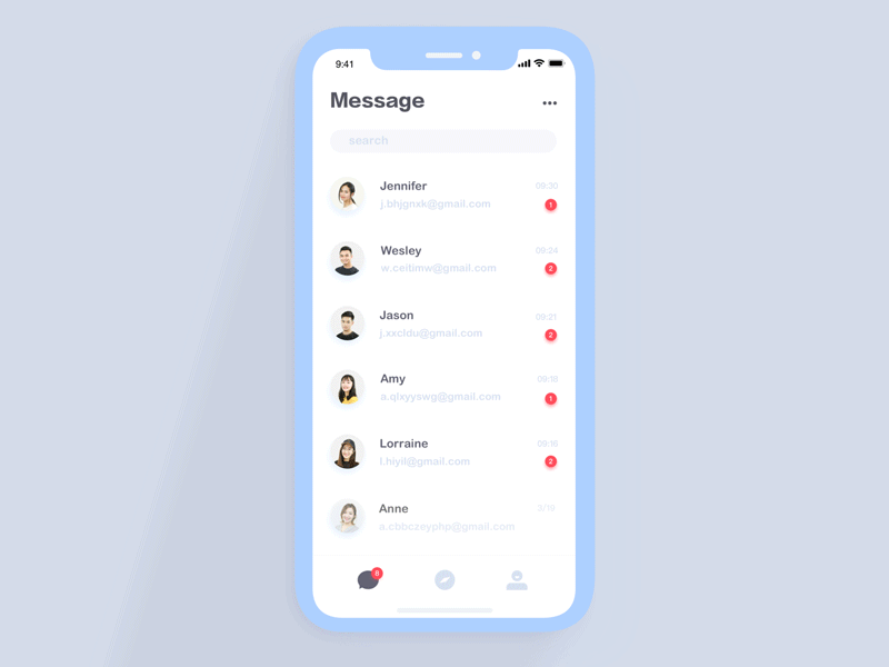 Information elimination animation ui ux animation bubble chat design drag and drop eliminate gif illustration im interface mailbox message subscript ui ux