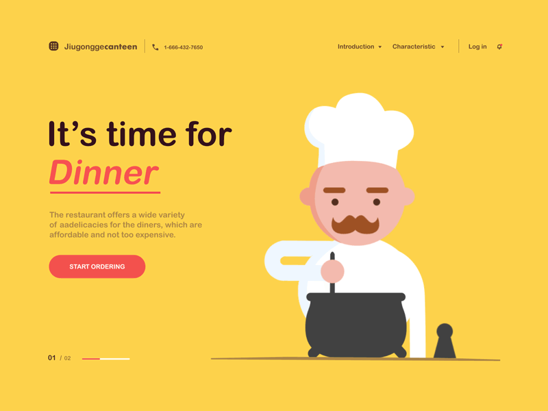 Cute chef animation canteen chef cooking design food funny gif illustration interface ui ux web web design