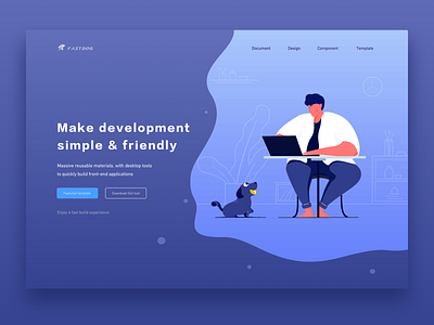 Rapid Development Platform design development platform dog illustration illustrator manning ui vector web 设计