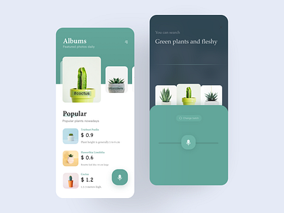 《Bear Plant》 ui app bear illustration button card course app design e commerce green intelligent interface ios mobile app design plant search form ui ux voice