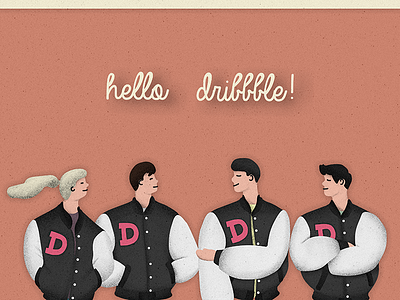 Hello Dribbble! debut illustration invite noise russia team