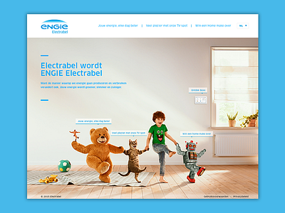 Electrabel wordt ENGIE Electrabel clean flat layout minisite ui webdesign website