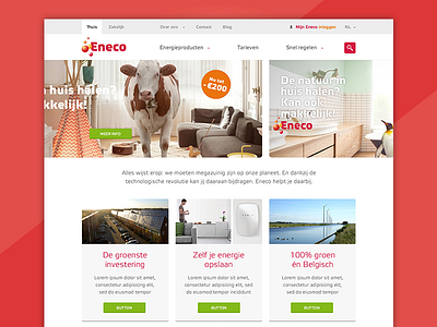 Eneco Homepagina facelift design flat ux web webdesign website