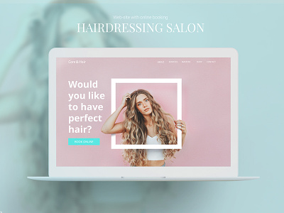 Hairdressing salon site with online booking hair hairdressing pink salon uiux