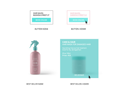 Elements for Care&Hair site hair hairdressing pink salon uiux