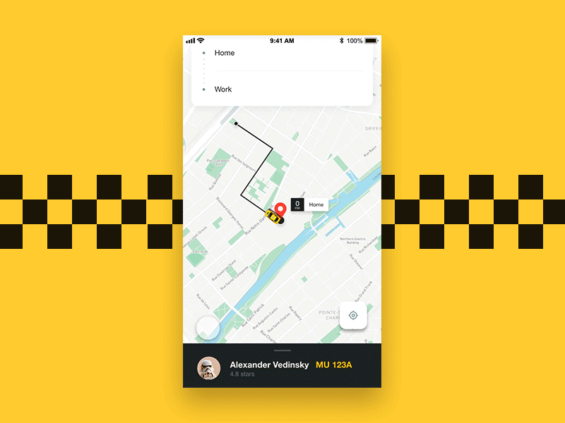 XD-Daily-Challenge-Day-4-Taxi-App adobe xd auto animate cab taxi taxi app