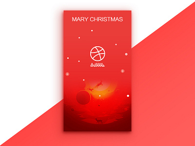 Merry Christmas christmas red moon deer design happy holidays snow