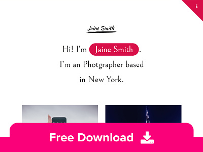 Jaine- Free Personal Portfolio HTML Template css design html html5 layout personal portfolio template templates web work