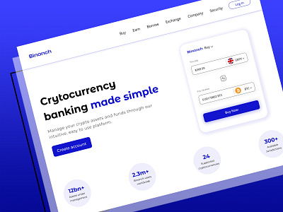 Landing Page for a Cryptocurrency Banking Platform desktop design landing page ui uiux design ux website