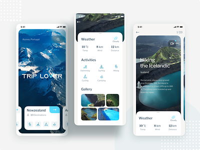 Travel App | Trip Lover android app design app design creative app design illustrations ios app design minimal design mobile mobile app design product design travel app user interface