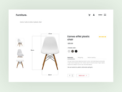 Furniture. Product details clean design ecommerce furniture furniture minimal design furniture ui furniture web design furniture web design conceft minimal design product details ui ux