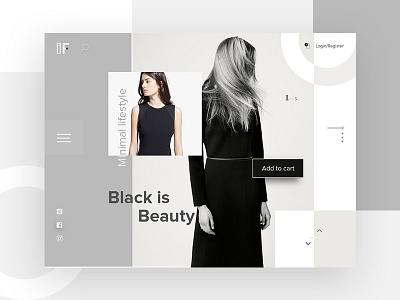 Black & White fashion designers e commerce fashion header design header exploration landing page lifestyle minimal minimal header web design women fashion