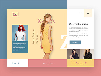 Fashion header UI