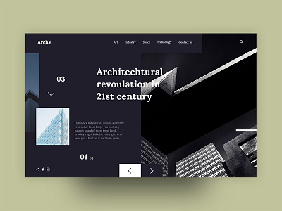 Arch.e header UI concept