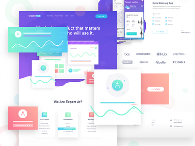 CreativeHub Agency Landing Page 2019 trend android ios app design branding creative design creative agency illustration landing page design minimal web design mobile app design product design user experience design user interface
